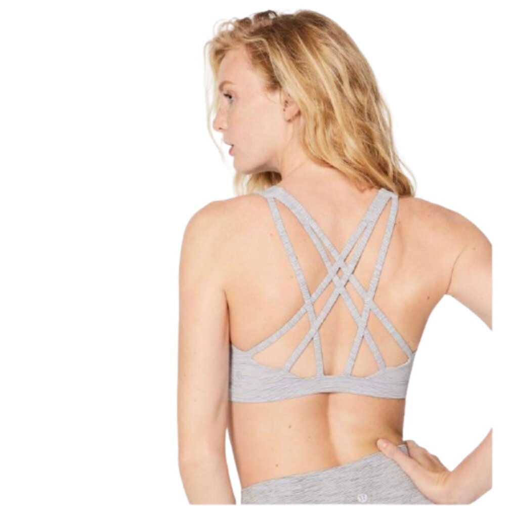 Women's 12 Lululemon Free to Be Serene Bra *Light Support, C/D Cup Gray Space